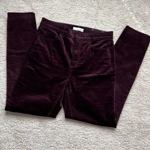 Eggplant Velvet Skinny Pants